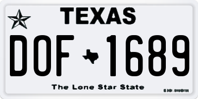 TX license plate DOF1689