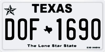 TX license plate DOF1690