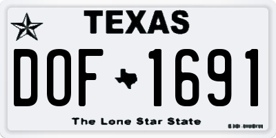 TX license plate DOF1691