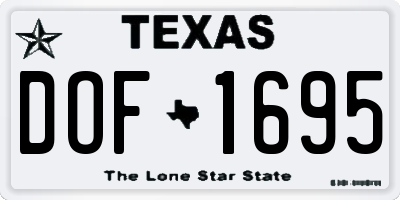 TX license plate DOF1695