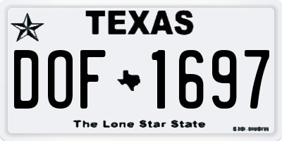 TX license plate DOF1697
