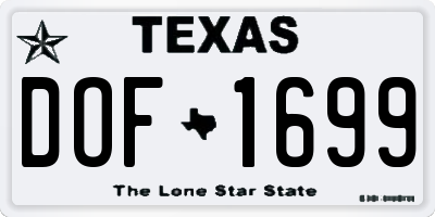 TX license plate DOF1699