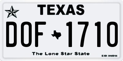 TX license plate DOF1710