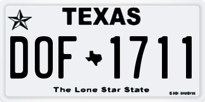 TX license plate DOF1711