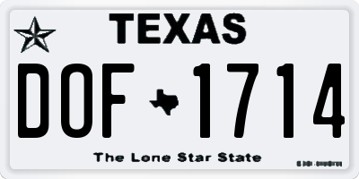 TX license plate DOF1714