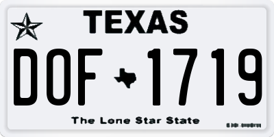 TX license plate DOF1719