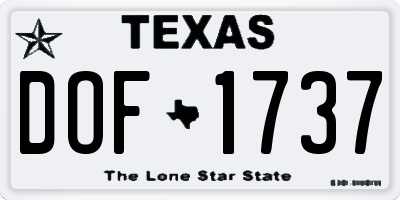 TX license plate DOF1737