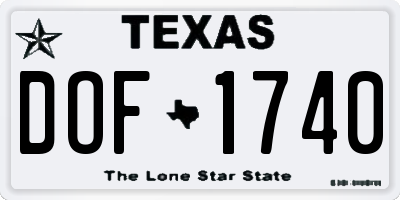 TX license plate DOF1740