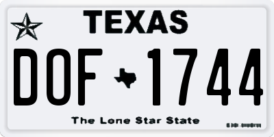TX license plate DOF1744