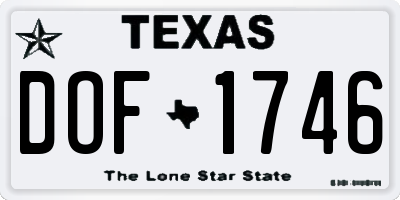 TX license plate DOF1746