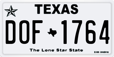 TX license plate DOF1764