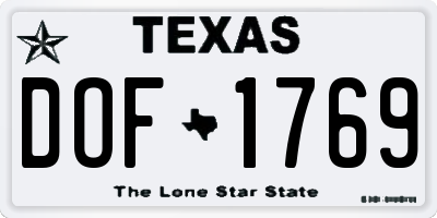TX license plate DOF1769
