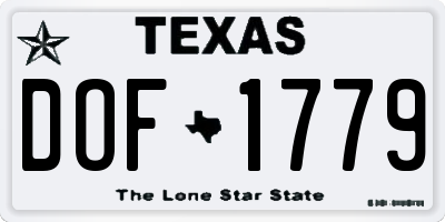 TX license plate DOF1779
