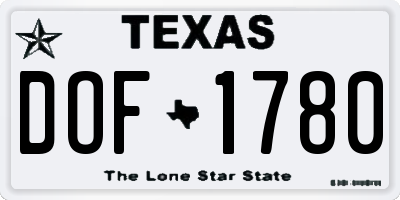 TX license plate DOF1780