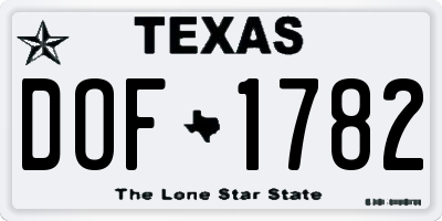 TX license plate DOF1782