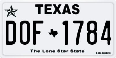TX license plate DOF1784