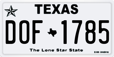 TX license plate DOF1785