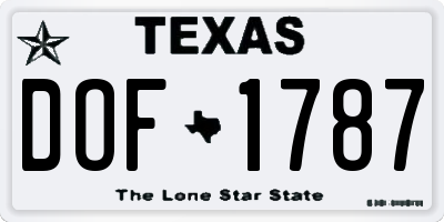 TX license plate DOF1787