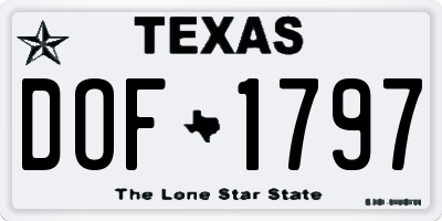 TX license plate DOF1797