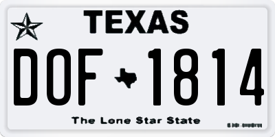 TX license plate DOF1814