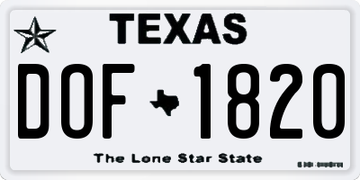 TX license plate DOF1820