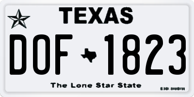 TX license plate DOF1823