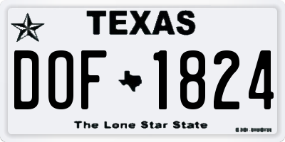 TX license plate DOF1824
