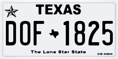 TX license plate DOF1825