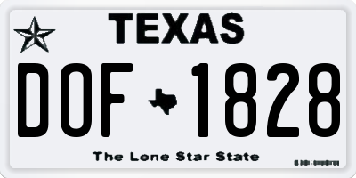 TX license plate DOF1828