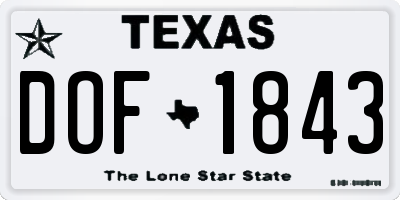 TX license plate DOF1843