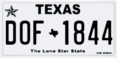 TX license plate DOF1844
