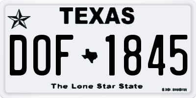 TX license plate DOF1845