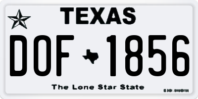 TX license plate DOF1856