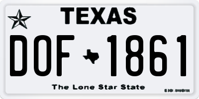 TX license plate DOF1861