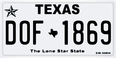 TX license plate DOF1869