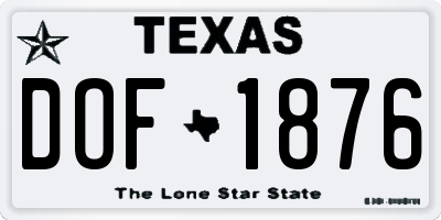 TX license plate DOF1876