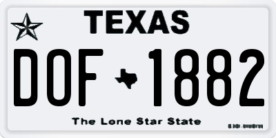 TX license plate DOF1882