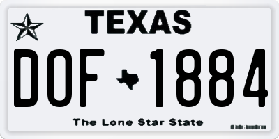TX license plate DOF1884