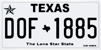 TX license plate DOF1885