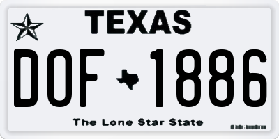 TX license plate DOF1886