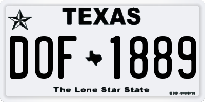 TX license plate DOF1889