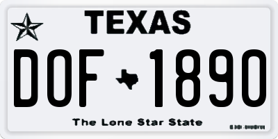 TX license plate DOF1890