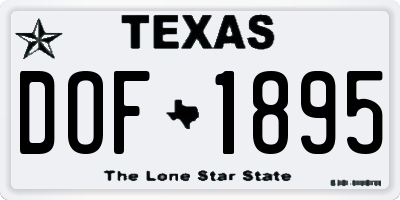 TX license plate DOF1895