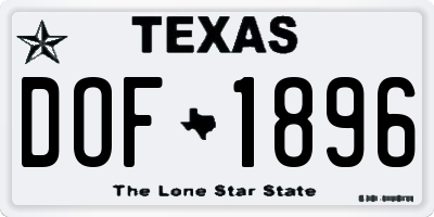 TX license plate DOF1896