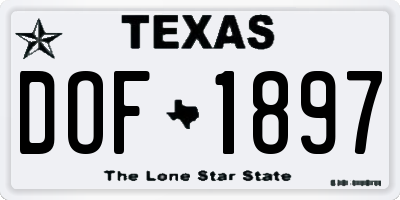 TX license plate DOF1897