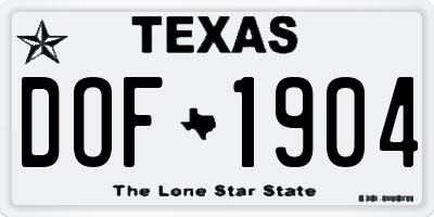 TX license plate DOF1904