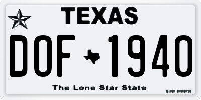 TX license plate DOF1940