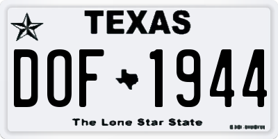 TX license plate DOF1944