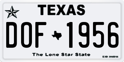 TX license plate DOF1956
