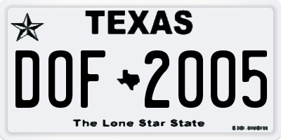 TX license plate DOF2005